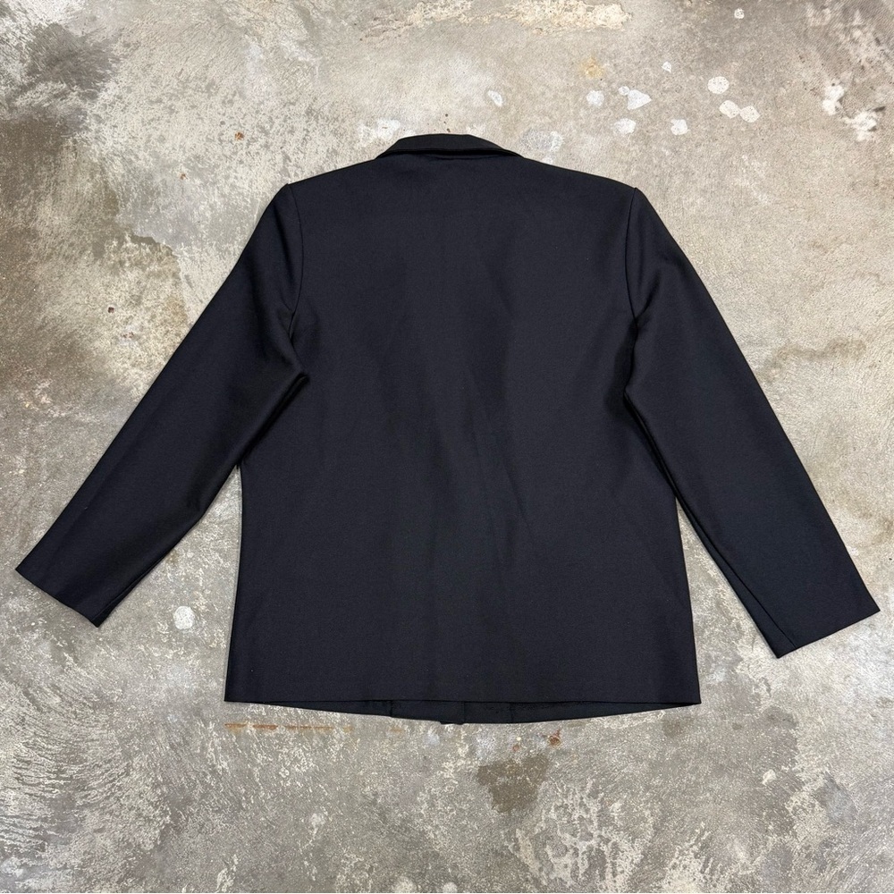 Vintage 90s Donnkenny Black Minimalist Blazer One Button Oversized - Picture 4 of 8